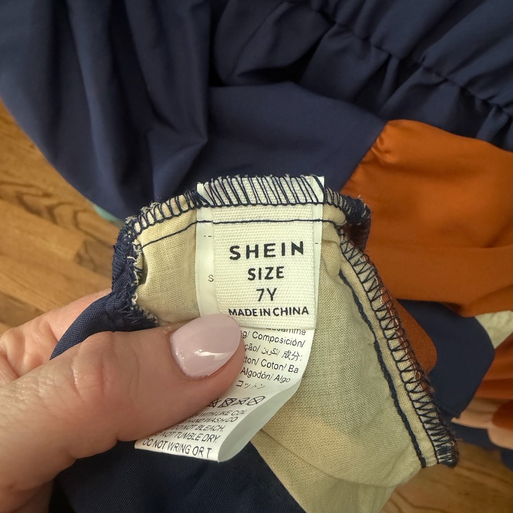 Navy, Beige, and Rust Mommy and Me Dress Set - Picture 3 of 3